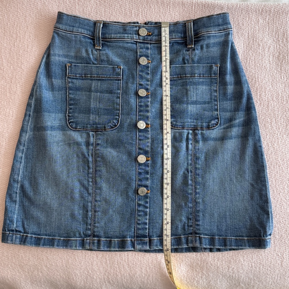 Veronica Beard Blue Denim A-Line Mini Skirt - Picture 6 of 6